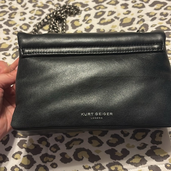 Kurt Geiger Black Leather Bag with Chain Strap and Dust Bag - Picture 5 of 10